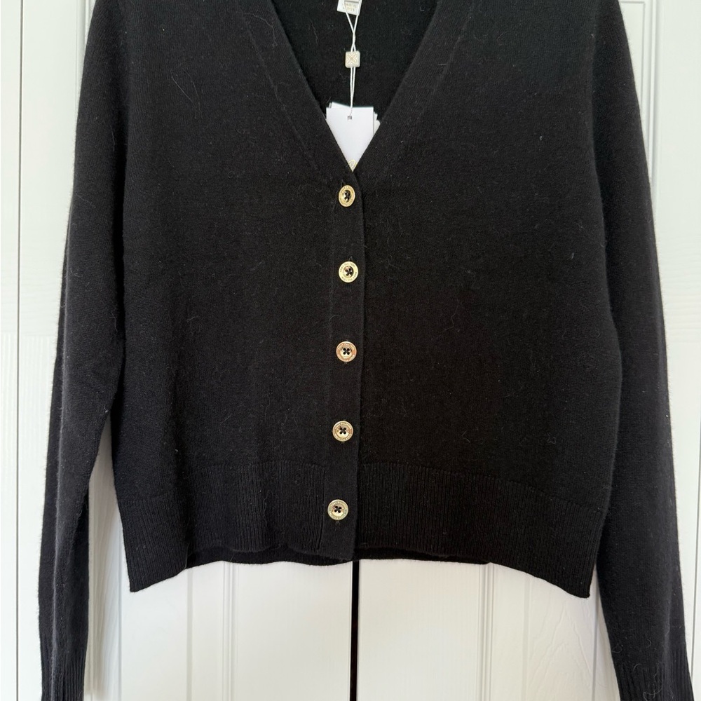 Lilly Pulitzer Black Cardigan Sweater V-Neck Knit
